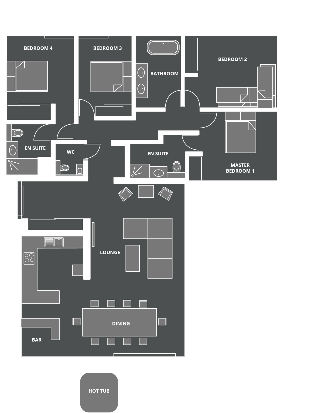 Plan d'étage de l'appartement Aviemore