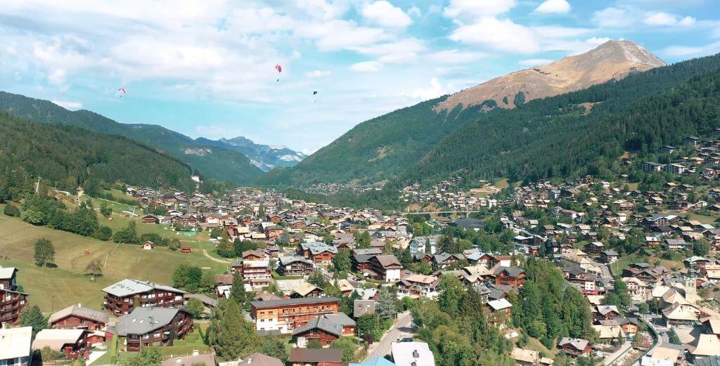 The resort of Morzine in summer, a village in the French Alps, France