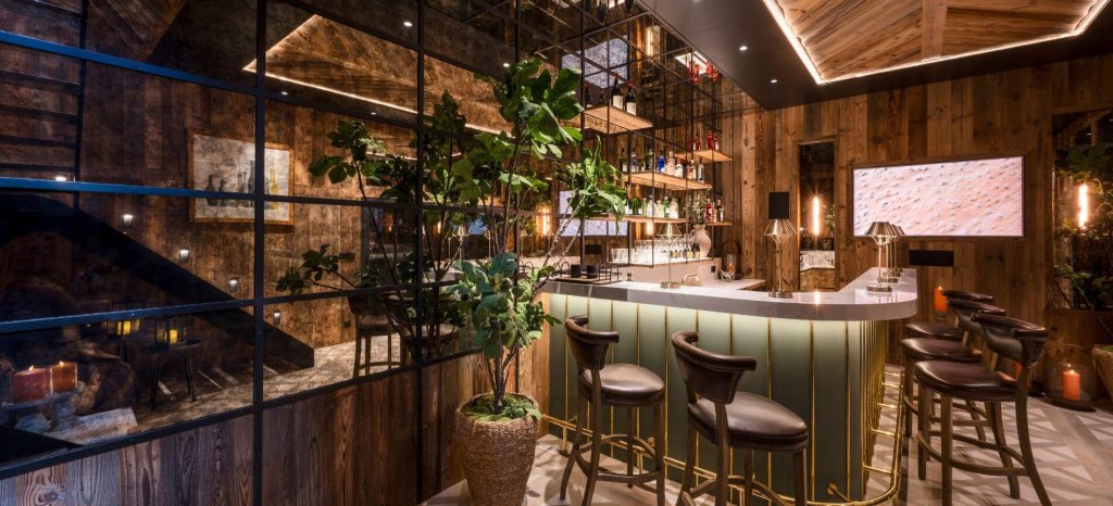 Bar in a luxury ski chalet