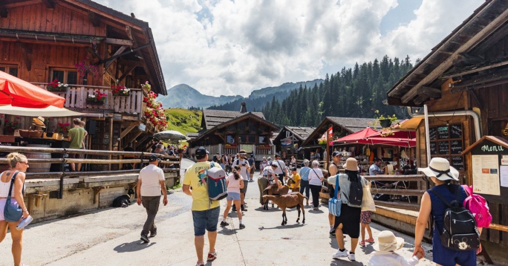 Summer in the French Alps - atmosphere, events in the village